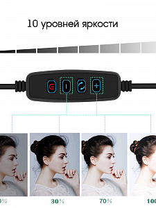 Кольцевая лампа со штативом, пультом 26см Огонёк OG-SMH01